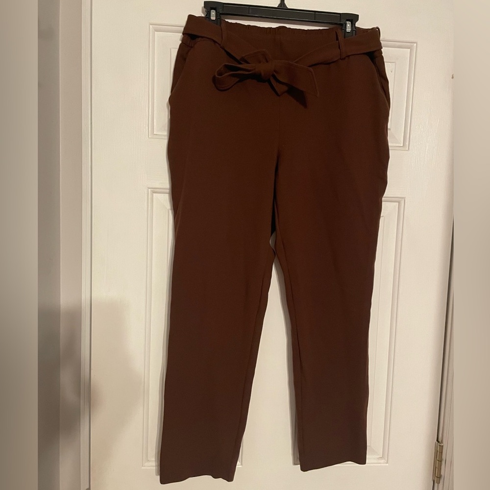 Rachel Zoe Tie Waist Brown Pants Size 12